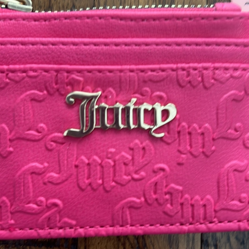 Juicy Couture PINK FLASH SPRING FLING Card Holder with Heart Keychain NWT - Picture 3 of 9